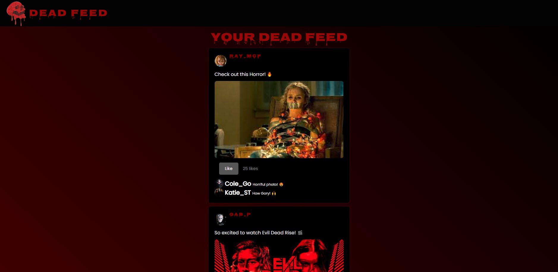 Dead Feed homepage