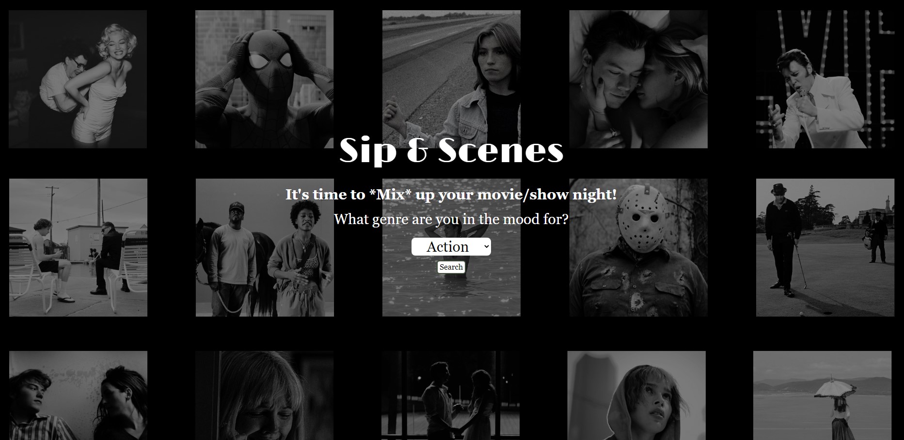 Sip & Scenes homepage